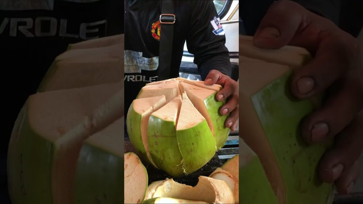 Fresh coconut cutting skill #shorts #streetfood #asmr #coconut #viral