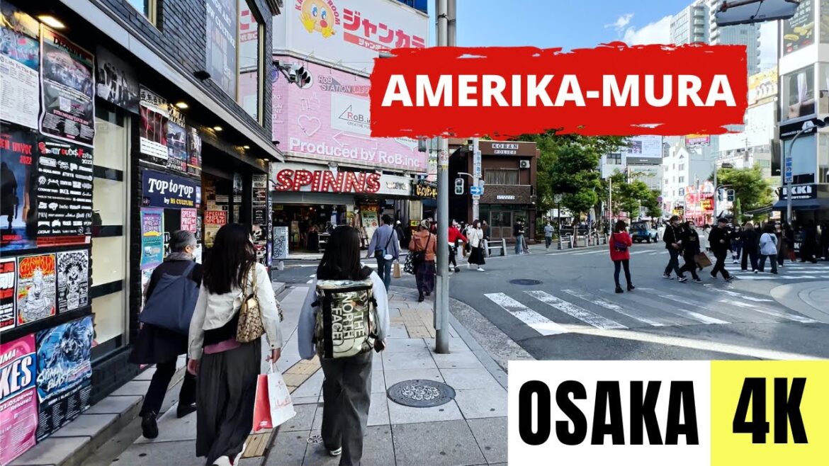 OSAKA, JAPAN 🇯🇵 [4K] Amerikamura — Walking Tour