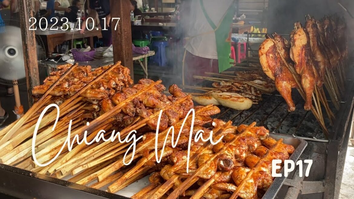 【Thailand life 🇹🇭 タイ生活 EP17】人気ガイヤーン店＆露店の絶品ロティ！｜チェンマイ日常生活｜朝ごはん｜寺院｜