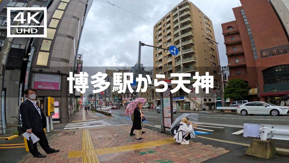 【2023年10月】はかた駅前通りから国体道路～天神まで歩いてみた【4K】