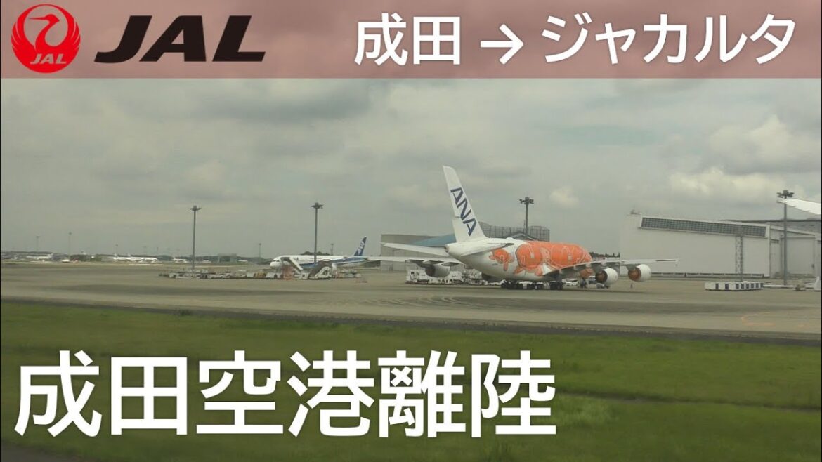 【JAL成田空港離陸】日本航空725便、成田空港→ジャカルタ・スカルノハッタ国際空港 Takeoff at Narita Airport