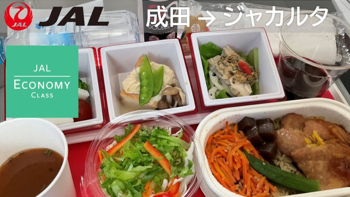 【JALエコノミークラス機内食】日本航空725便、成田空港→ジャカルタ・スカルノハッタ国際空港 Economy Class In flight Meals