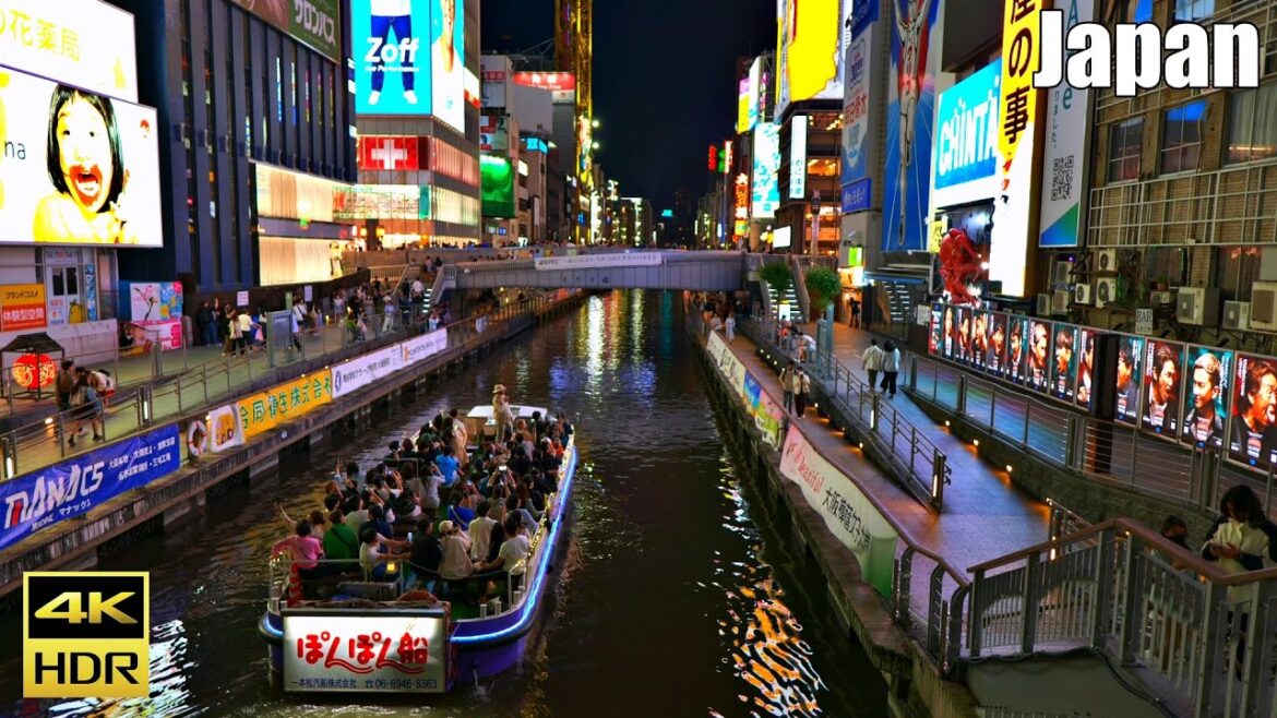 2-hours of Night Walk in Japan 🌕 Strolls in Tokyo and Osaka [4K HDR]