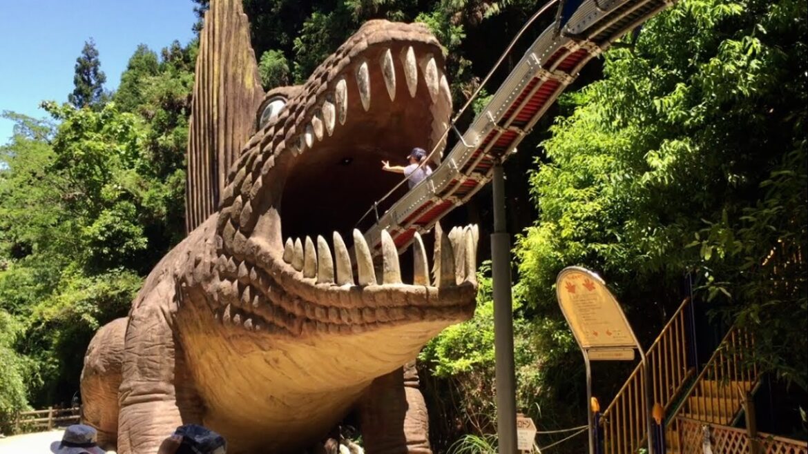 Hidden dinosaur ride in Osaka, Japan