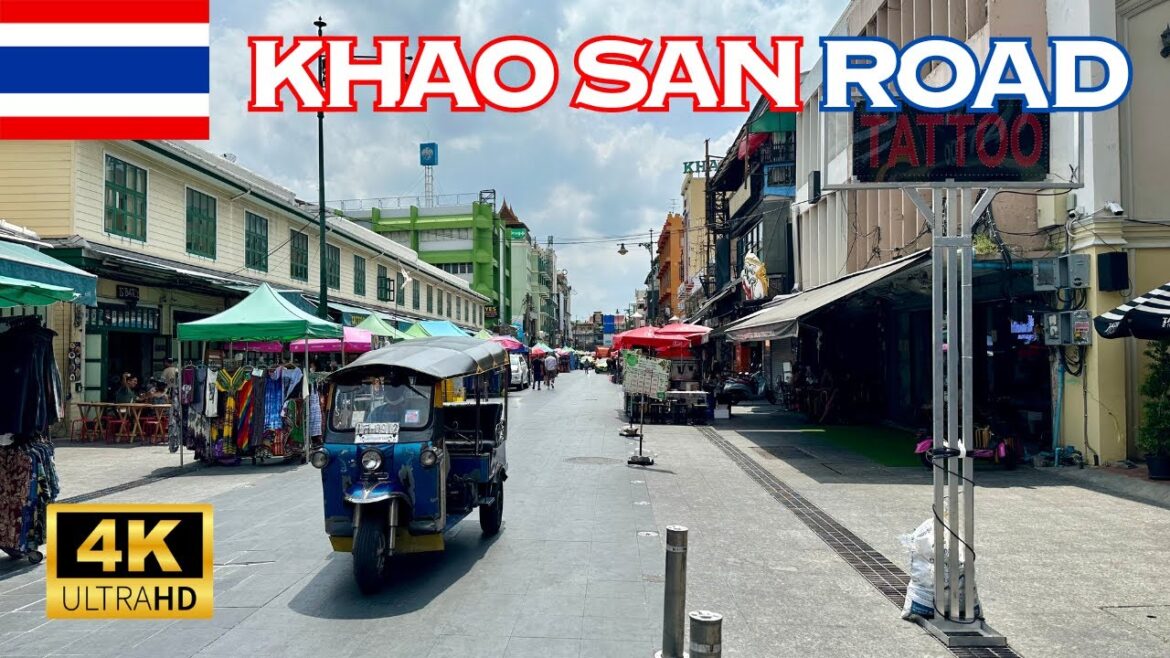 [4K] Khao San Road in Bangkok, Thailand 🇹🇭🐧 Nonstop Walking Tour