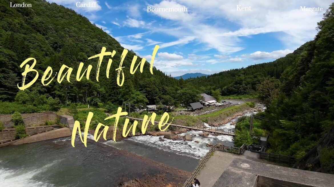 (苗名の滝)  المشي فى جبال ووديان وشلالات Naena Waterfall Japan وجهة سياحية رائعة في اليابان