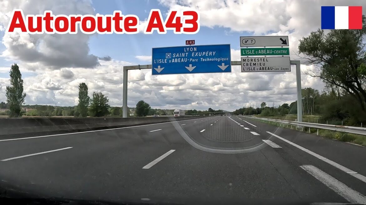 Road Driving on Highway A43 Road Driving on Highway A43