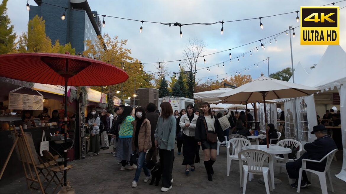 【4K】🇯🇵中島公園 秋の紅葉 散歩 2023／日本 北海道 札幌 中央区【Binaural ASMR】【DJI Osmo Pocket 3】