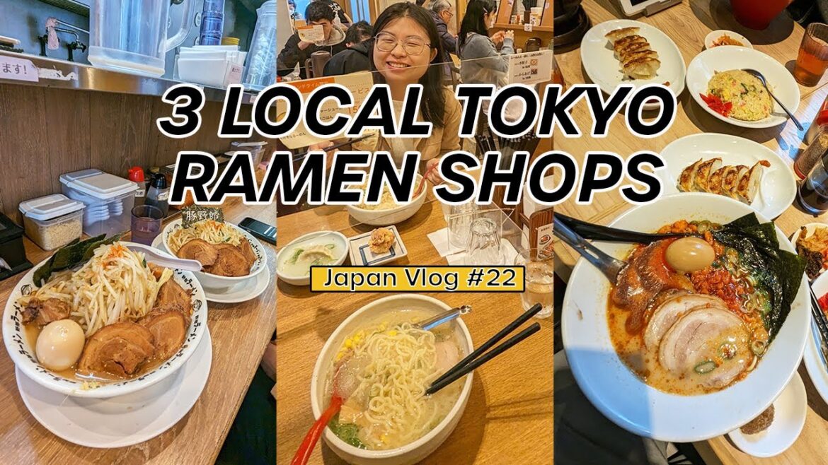 Eating at 3 Local Japanese RAMEN Restaurants 🍜 in Tokyo, Japan