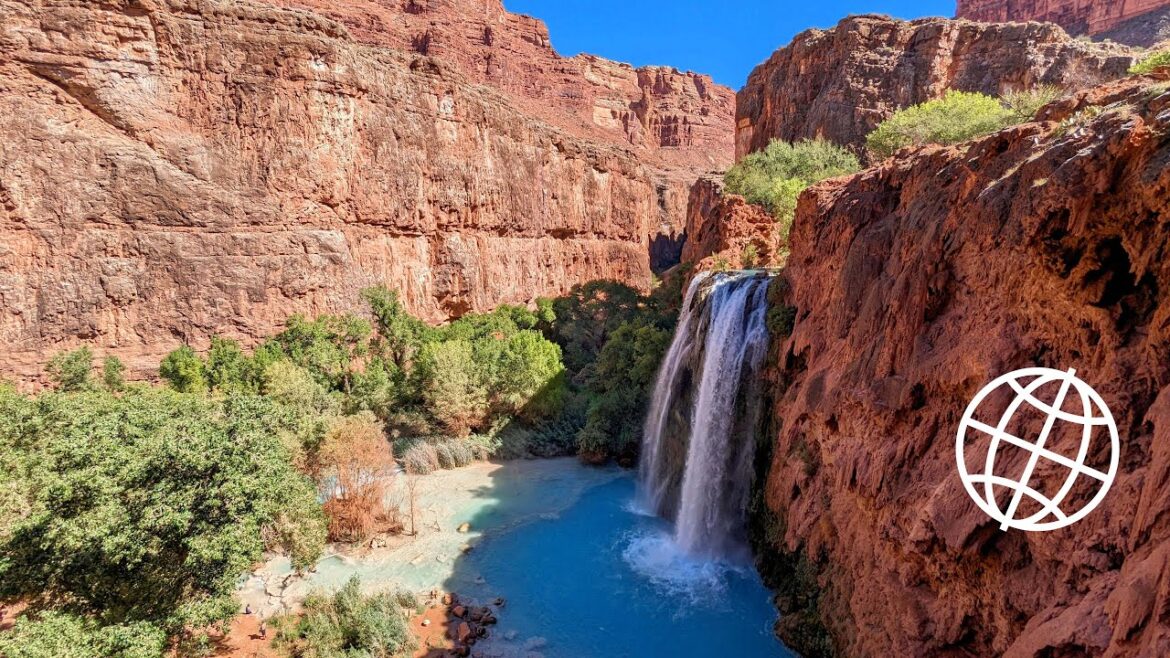 Havasu Falls and Canyon: Havasupai Indian Reservation, Arizona, USA  [Amazing Places 4K]