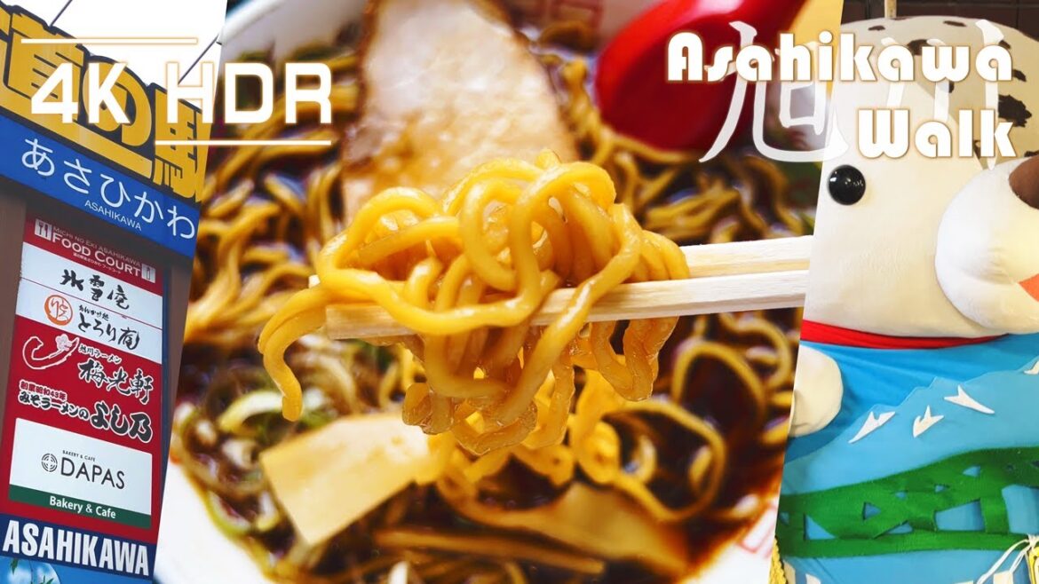 Explore road station and eat classical shoyu ramen in Asahikawa, Hokkaido, Japan | 4K HDR