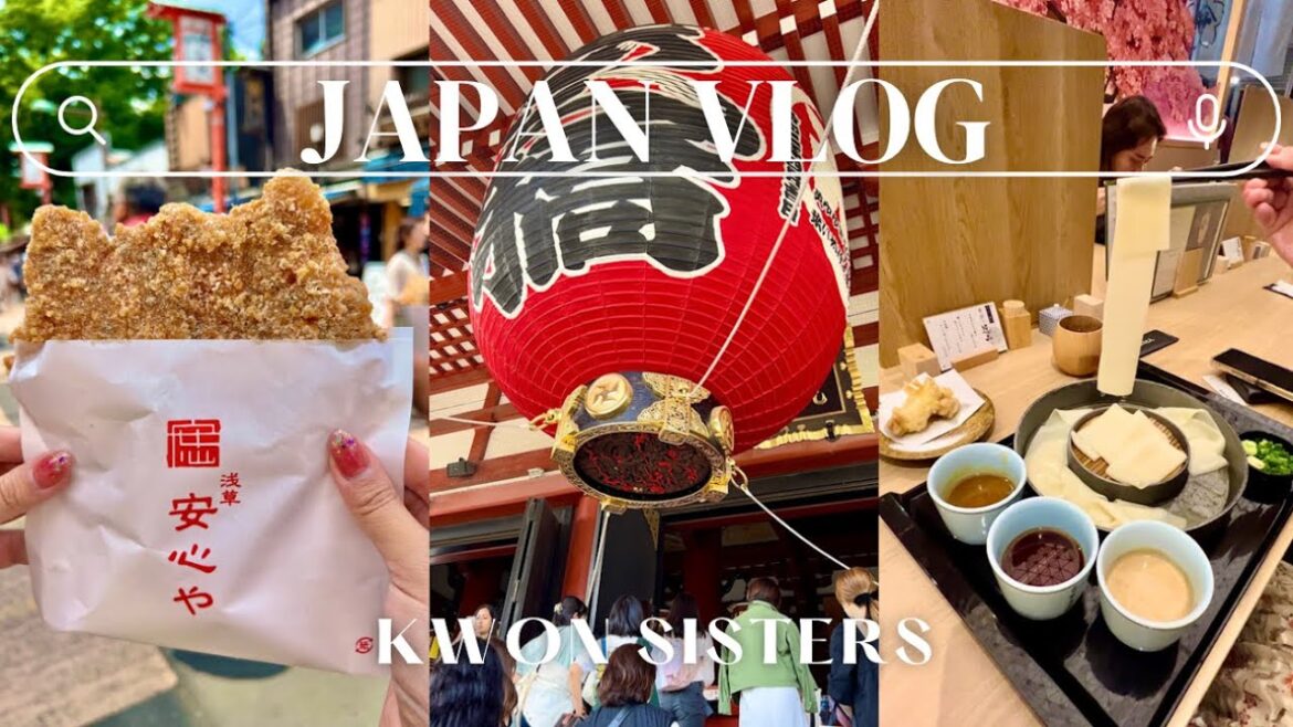 Japan Vlog | Best Sensoji street food, visiting Korea Town in Tokyo, Eating the Best Udon Noodles