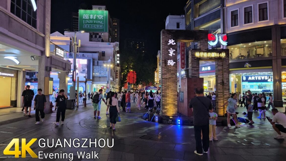 4k China Walking Tour | Guangzhou evening walk ~ Beijing Road 4k China Walking Tour | Guangzhou evening walk ~ Beijing Road