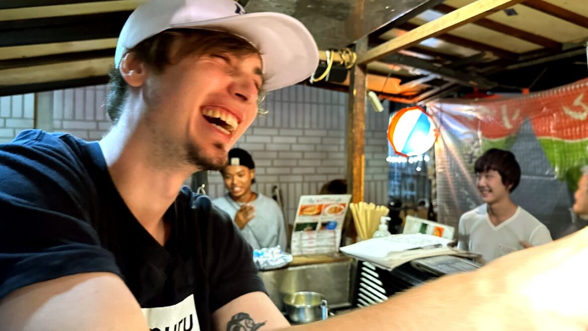 Young CHARISMATIC Frenchman Works Japanese food stall in Fukuoka!
