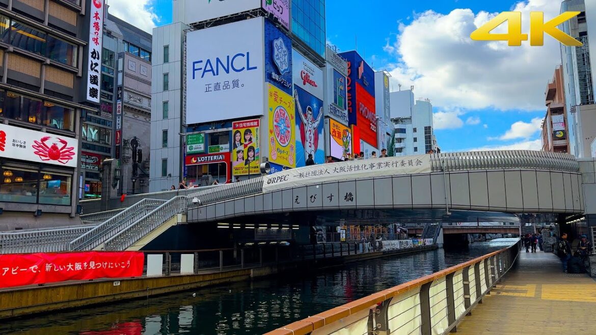 4K 大阪散歩【道頓堀】なんば～道頓堀～心斎橋を歩く | Osaka Dotonbori