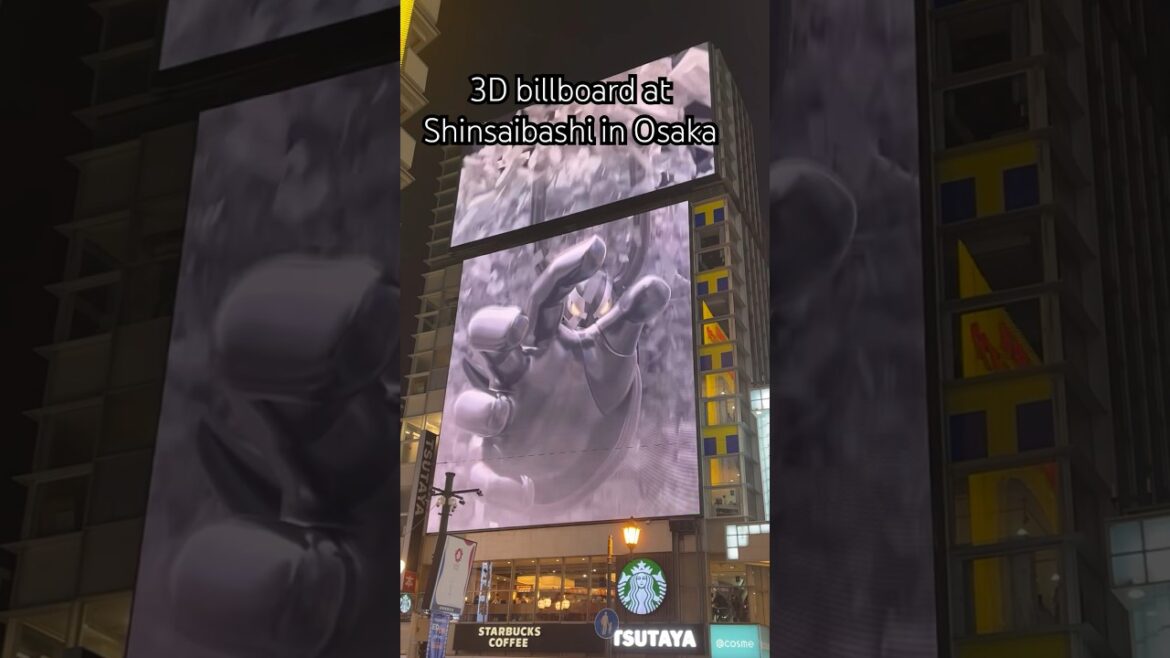 3D billboard in Osaka are crazy.. #shorts #viral #japan