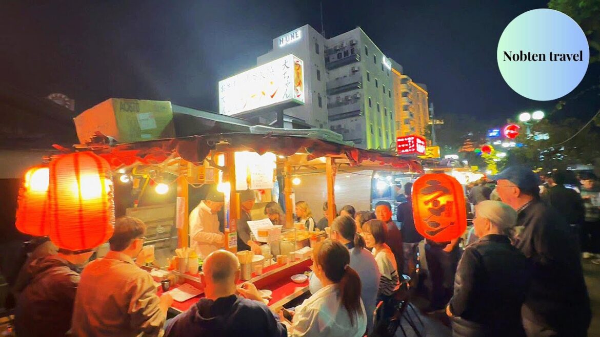 【日本一】福岡の博多屋台街を歩いてみた　Hakata food street