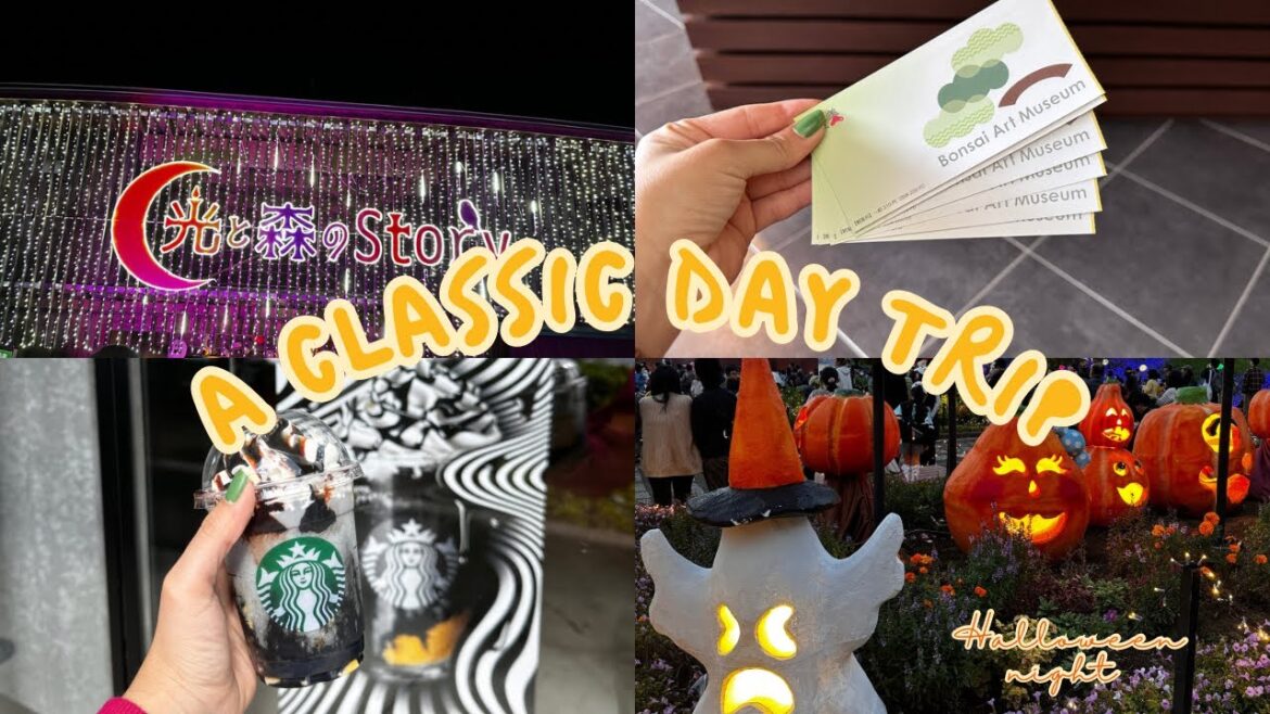 Day Trip to Saitama | Halloween Night in Forest | Shinrin Park | Bonsai Village | Bonsai Art Museum