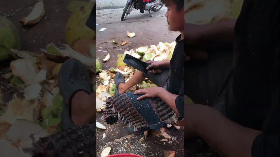 Fresh coconut cutting skill #shorts #streetfood #asmr #coconut #viral