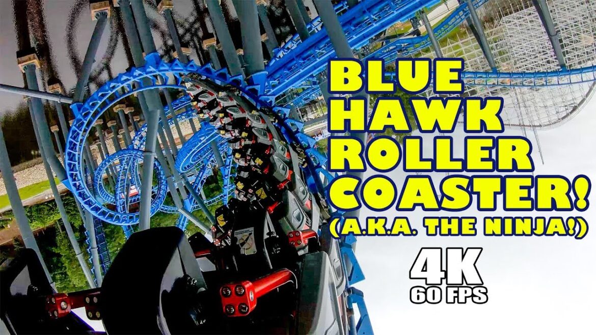Blue Hawk aka Ninja Roller Coaster! Multi Angle 4K POV! Six Flags Over Georgia