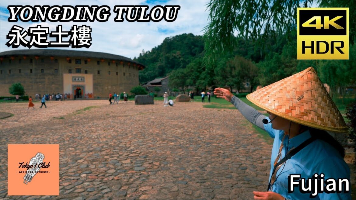 🇨🇳 Yong Ding Tulou tour | World Heritage | Walking series : China | ASMR | june 2023【4K HDR】