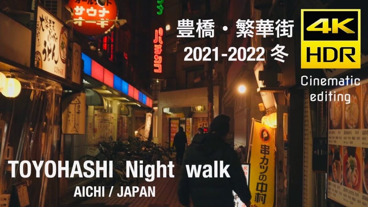 【4K HDR】Toyohashi Night walk JAPAN 豊橋・繁華街(広小路 松葉町)