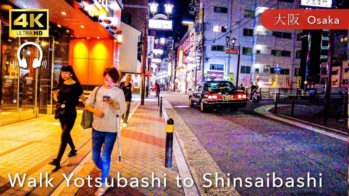 【Osaka💖】 Walk Japan - Walking from Yotsubashi to Shinsaibashi ASMR [4K]