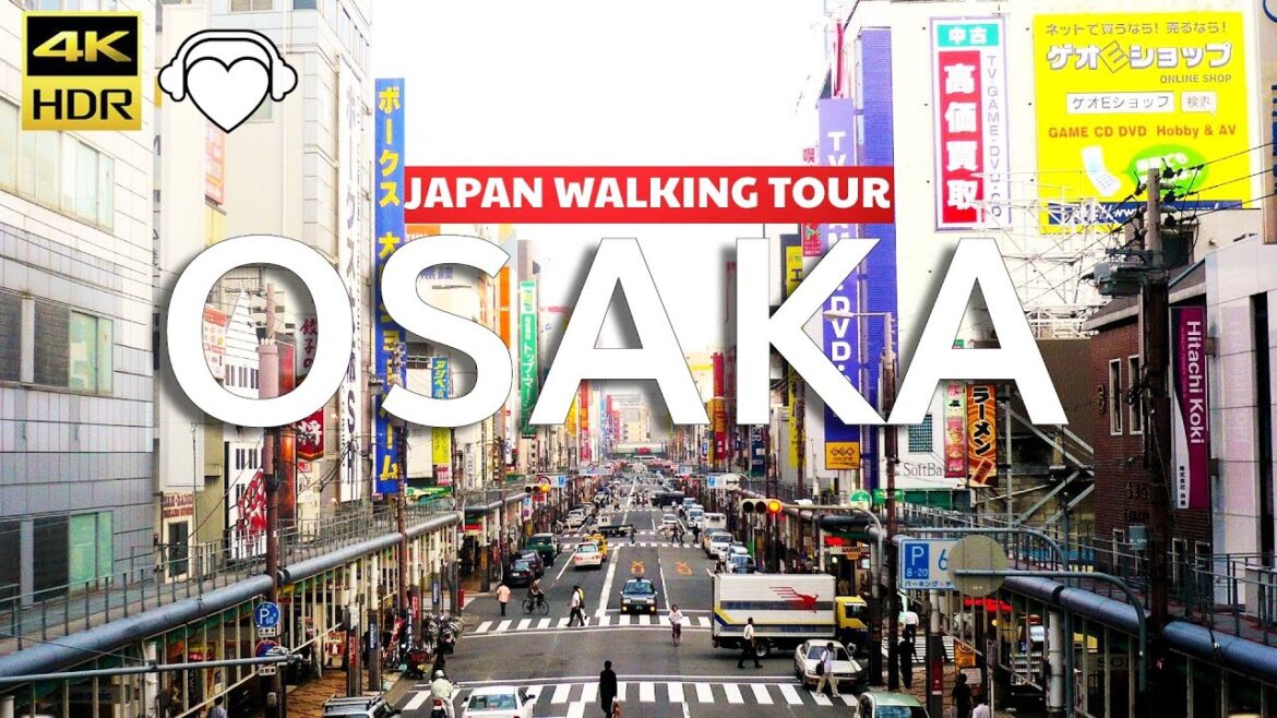 4K HDR Japan Walk - 大阪散歩 - Nipponbashi Osaka Den Den Tower Walking Tour Shopping Street - 大阪旅行