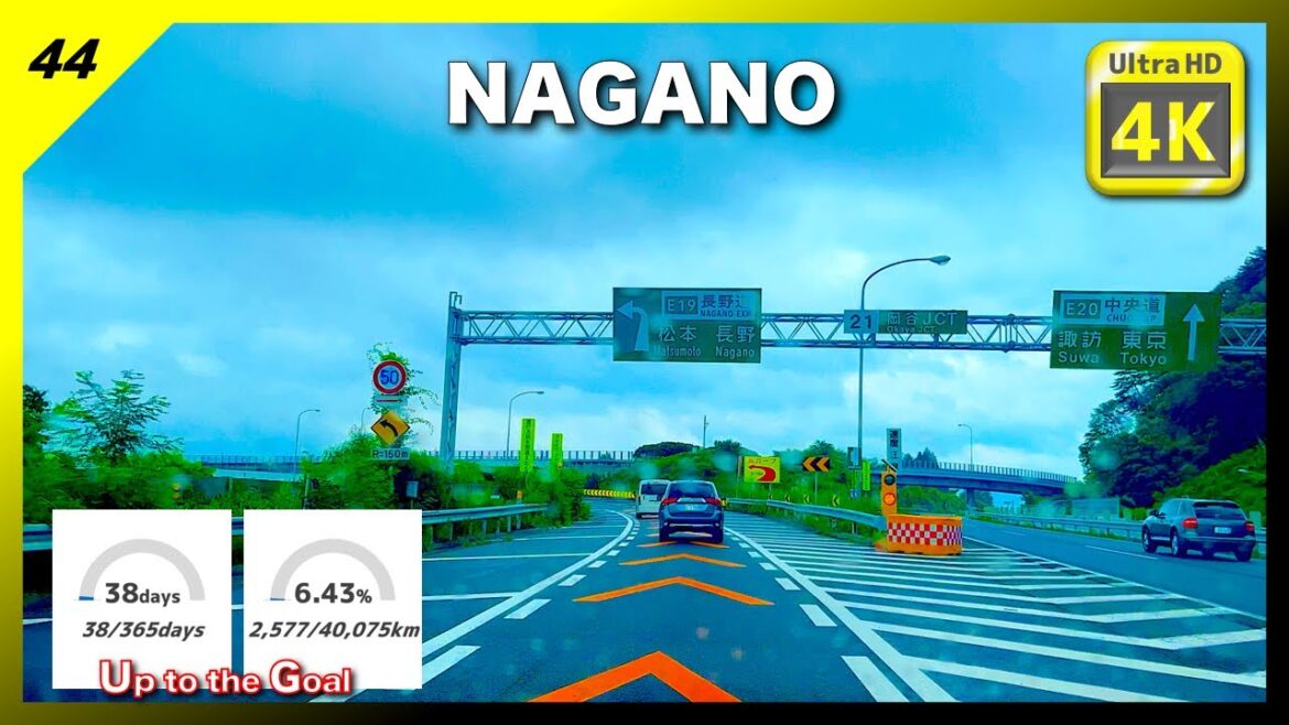 [4K HDR Driving in Japan] Zakoji PA → Shiojiri Kita IC (Nagano). September 2023/highway/rain