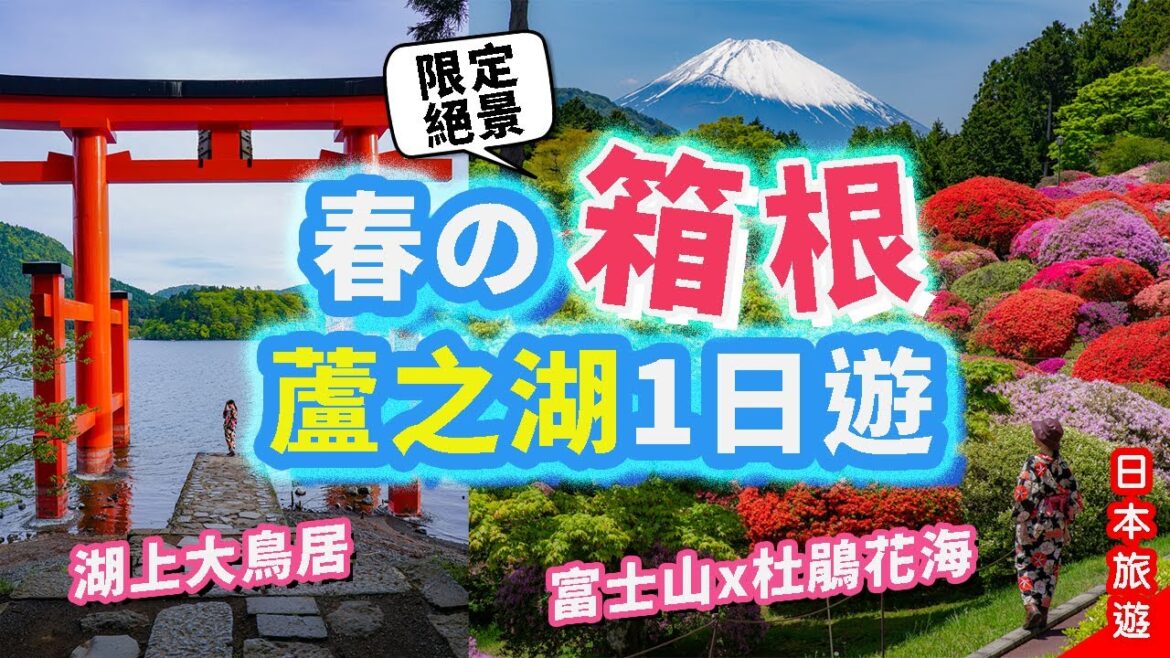 春の箱根蘆之湖1日遊[4K]🤩2大絕景: 富士山x杜鵑花海｜必到! 箱根神社湖上大鳥居⛩️ #日本旅遊 #箱根 #蘆之湖