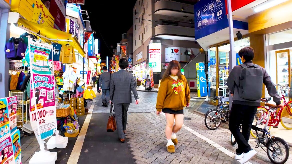 Koenji in Tokyo 🐶👍🍻 Calm streetscape ♪💖4K Non-stop 1 hour 03 minutes