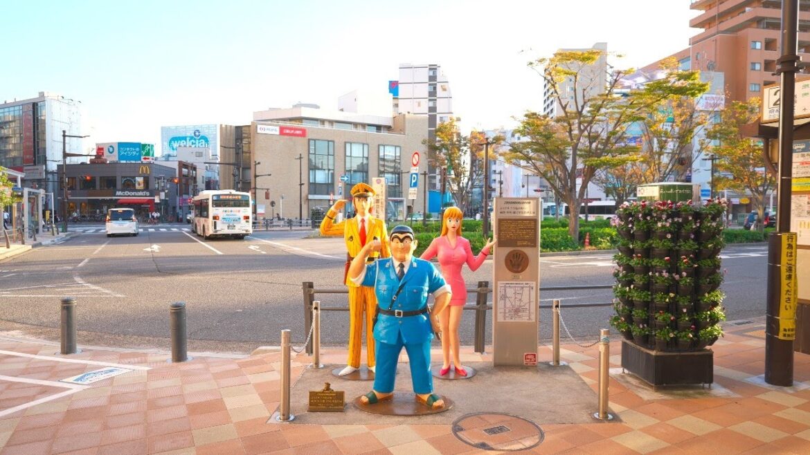 Kameari Station, manga Kochikame attractions, character search tour | Tokyo Japan 4K HDR