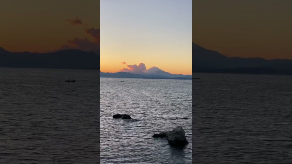 Mt. Fuji at sunset from Hayama