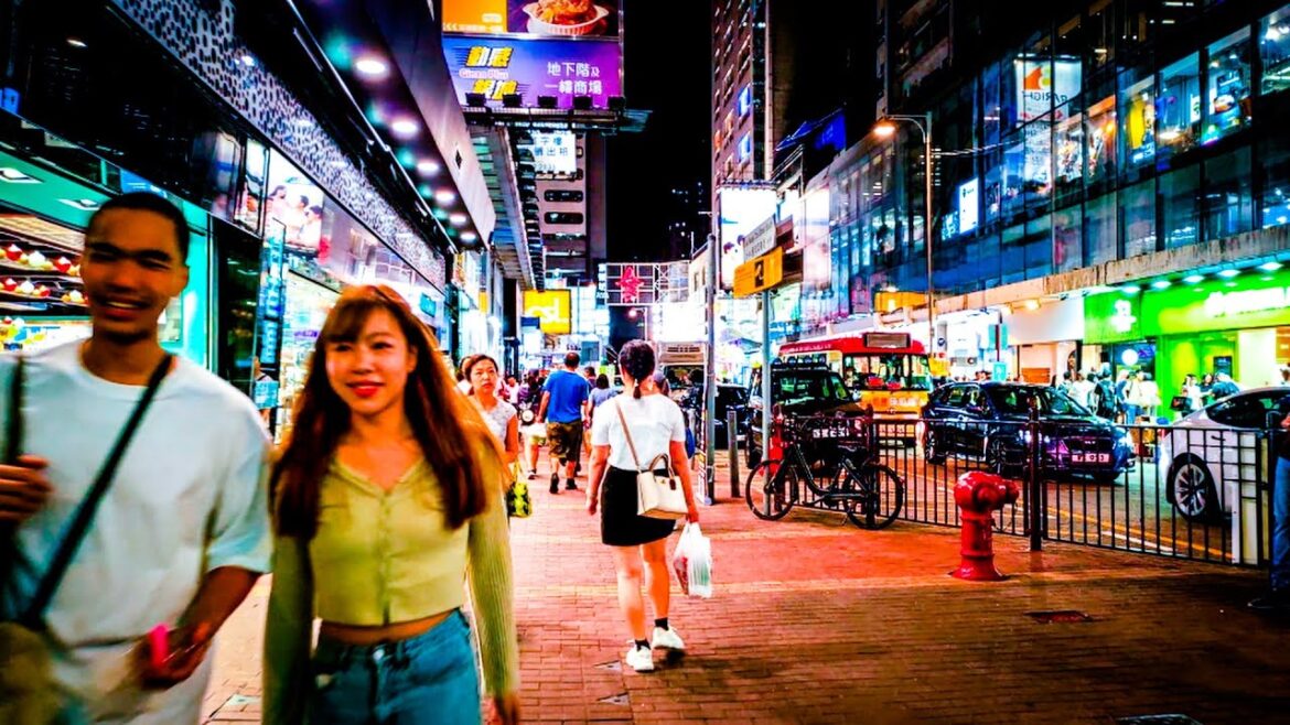 Hong Kong: The Neon Light City - The Inspiration for the Cyberpunk aesthetics, Walking Mongkok, 4K