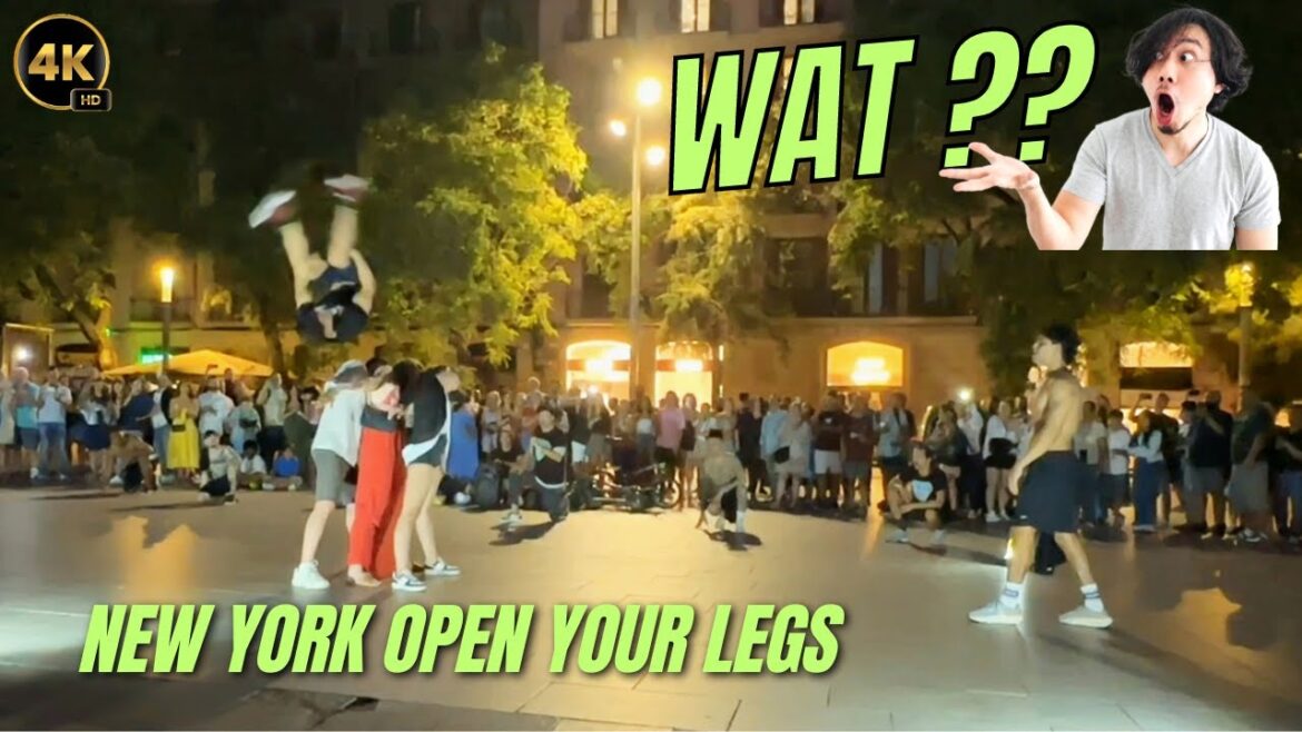 New York Open your legs, a street comedy sports show in Barcelona, ​​Spain #travel  #legs #comedy