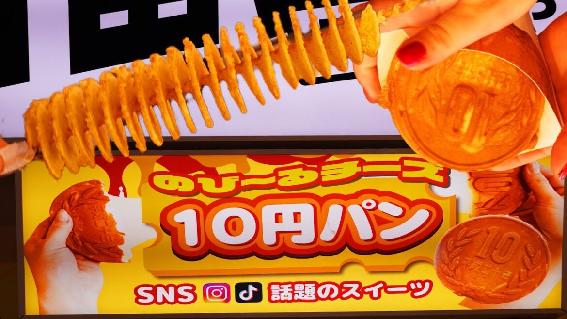 10 Yen Cheese Bread - Potato Tornado - Japanese Street Food