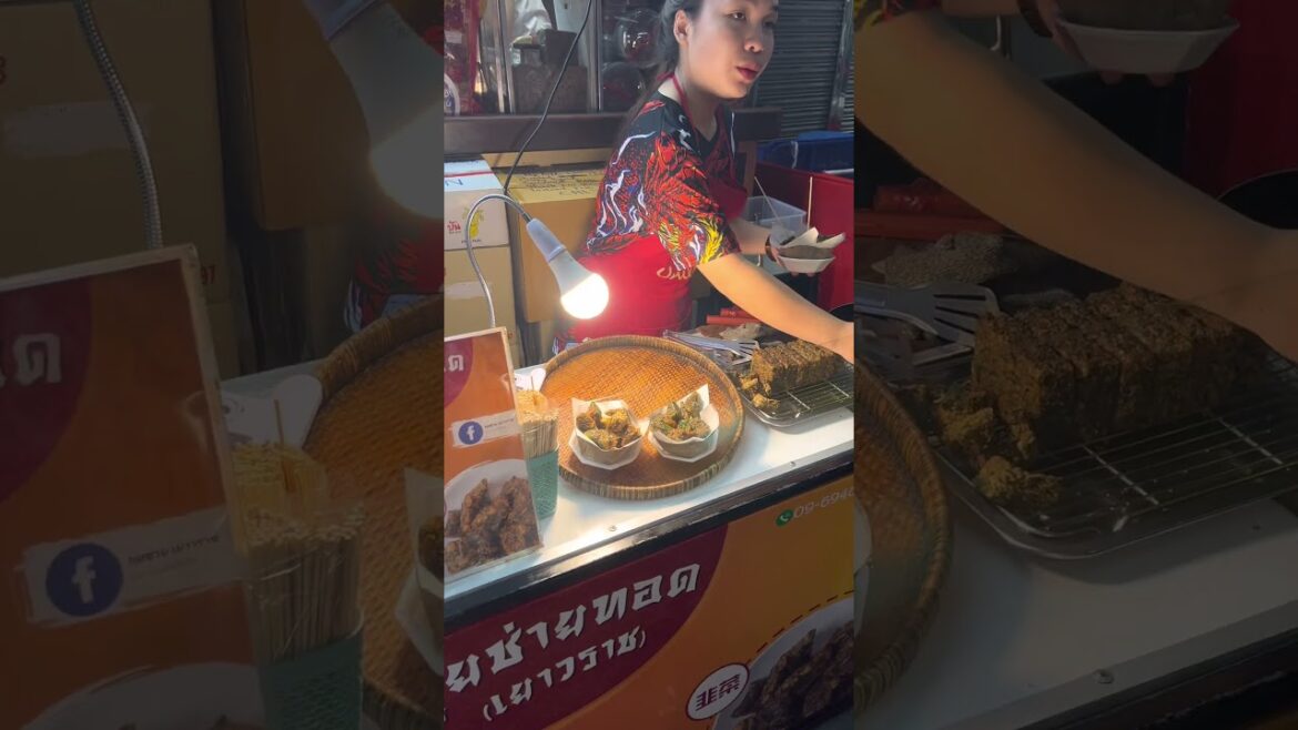 chive cake Thai street food in Bangkok's Chinatown night market