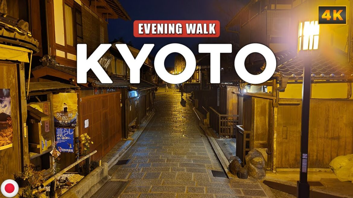 Kyoto, JAPAN - Relaxing Evening Walk in Gion Kyoto, Hanamikoji-dori, Shirakawa Lane