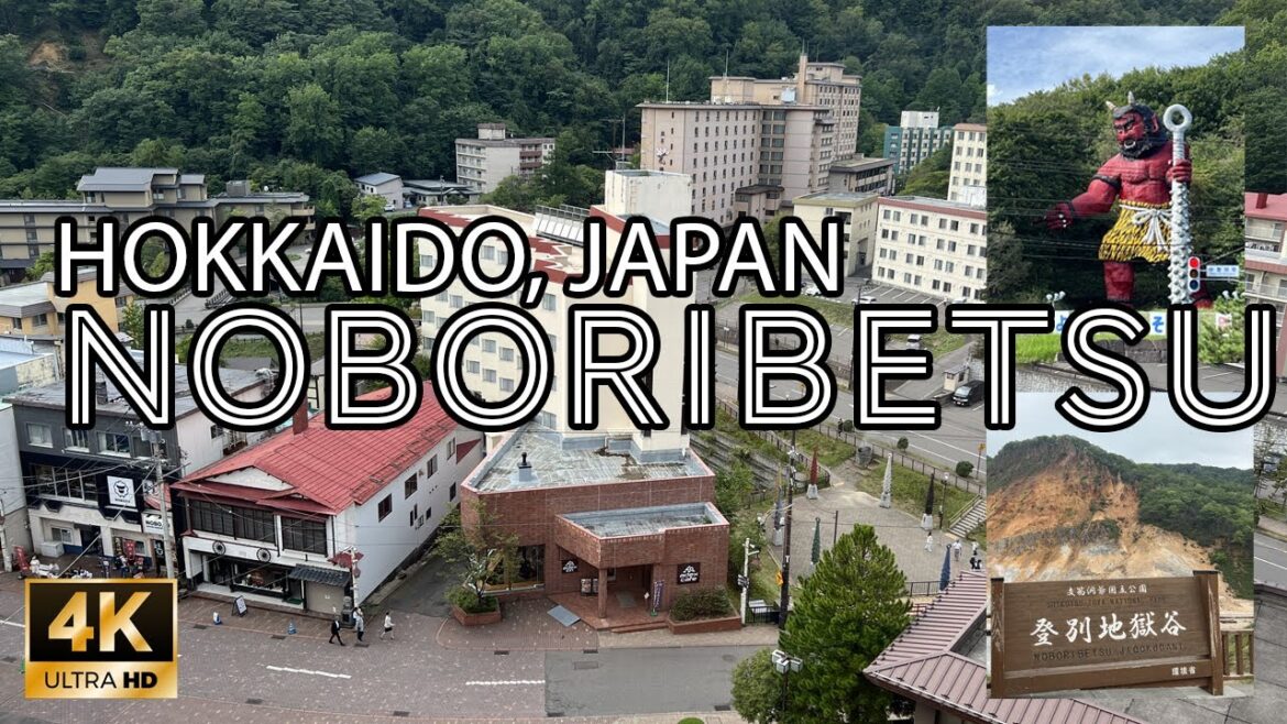 Noboribetsu Hokkaido, Japan Jigokudani (Hell's Valley) Natural Hot Springs Onsen Walking Tour 4K