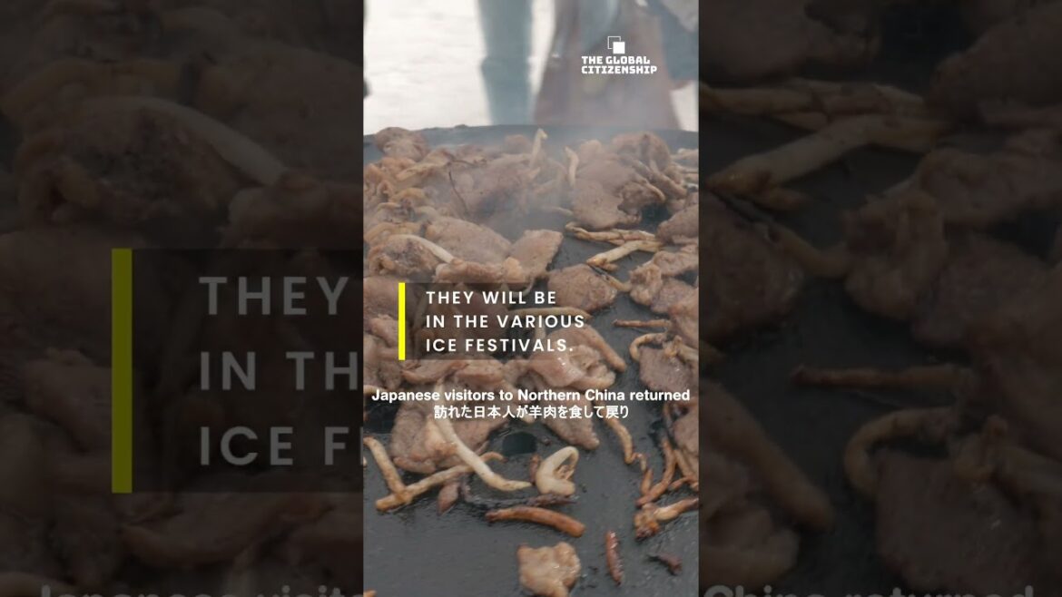 Eating Hokkaido's famous street food known as Genghis Khan! 北海道の有名な屋台料理、ジンギスカンを食べる #shorts #hokkaido