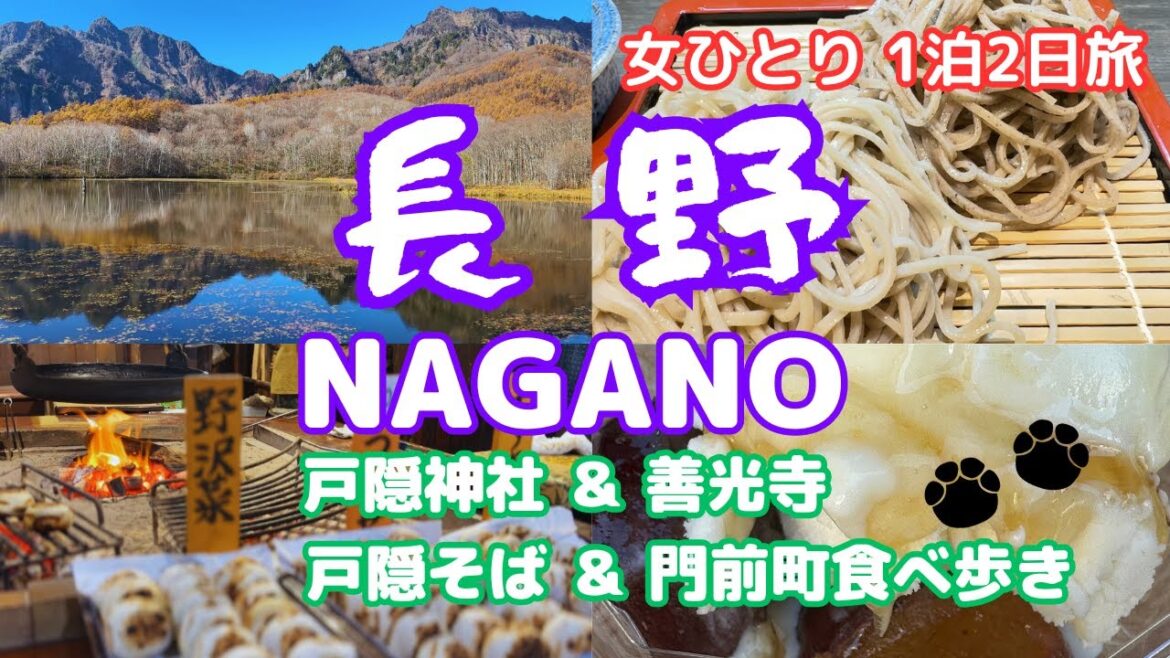 【長野1泊2日】戸隠人気店新そばと善光寺門前町で食べ歩き/長野駅から行く紅葉の戸隠神社5社ハイキングと鏡池、善光寺/絶景の穴場カフェ/東山魁夷館/タイムスケジュール付/nagano