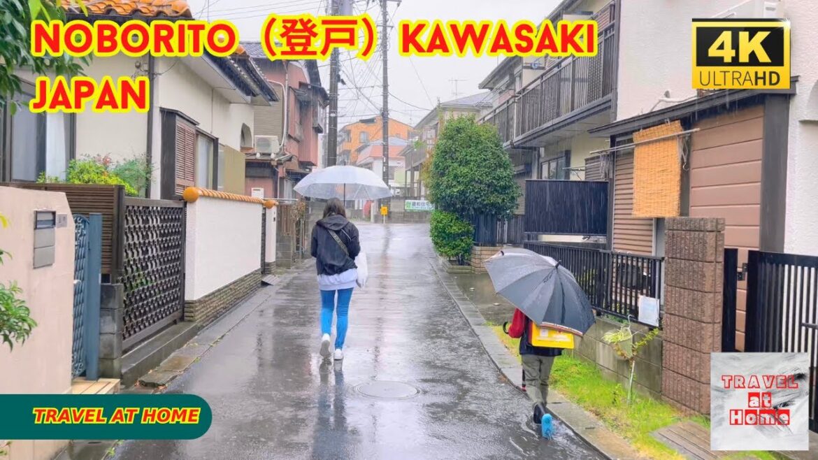 4k hdr japan travel | Rainy day Walk in Noborito（登戸）Kawasaki Japan |  Relaxing Natural City ambience
