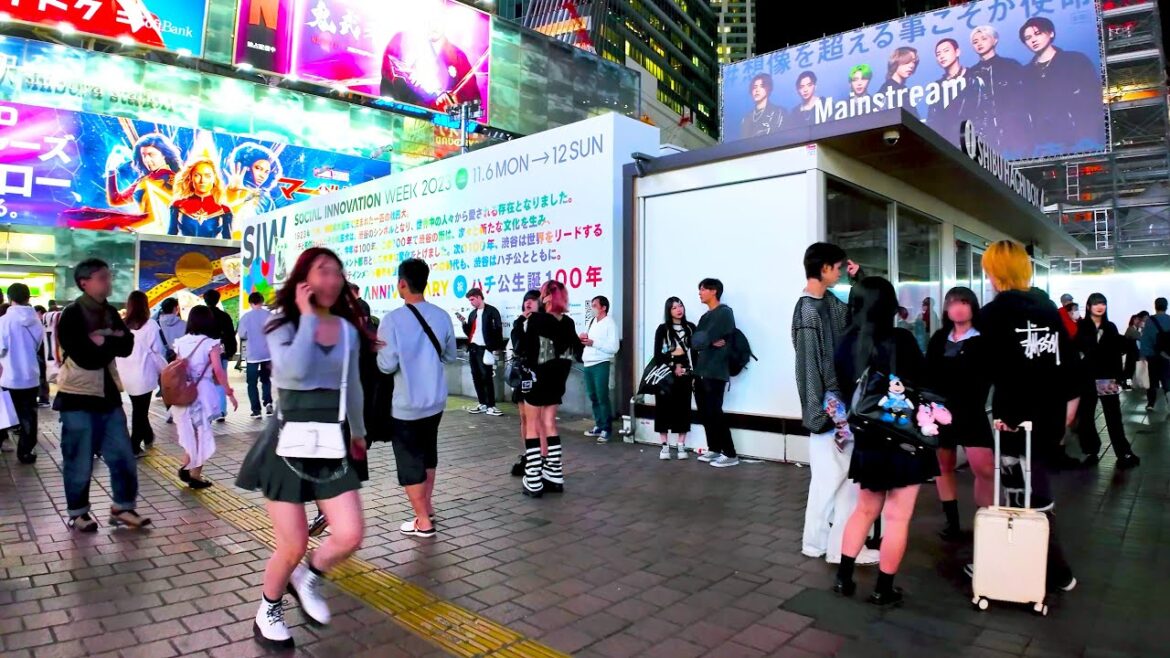 Tokyo Shibuya 🐶🍻Find Hachiko♪💖4K ASMR Nonstop 1 hour 02 minutes