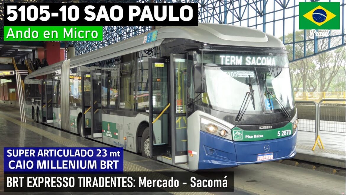 Viaje EXPRESSO TIRADENTES SAO PAULO 5105-10 en bus Caio Millenium BRT Super Articulado