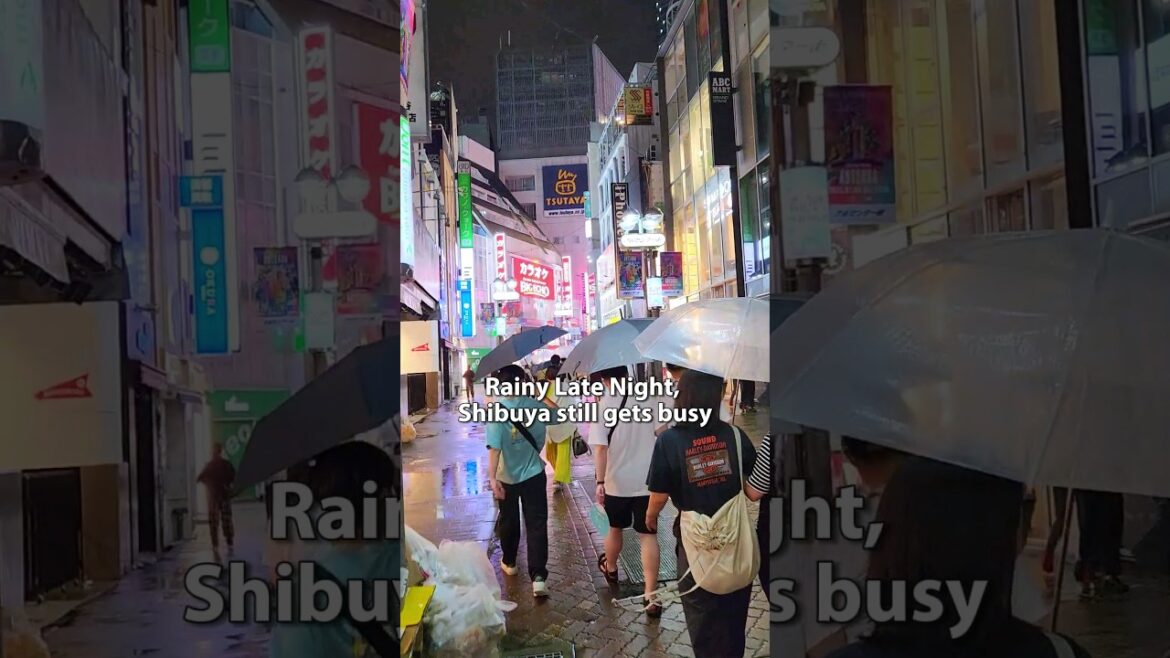 Rainy Genter Gai Next to Shibuya Scramble SHIBUYA TOKYO JAPAN 東京 #shorts #japan #tokyo
