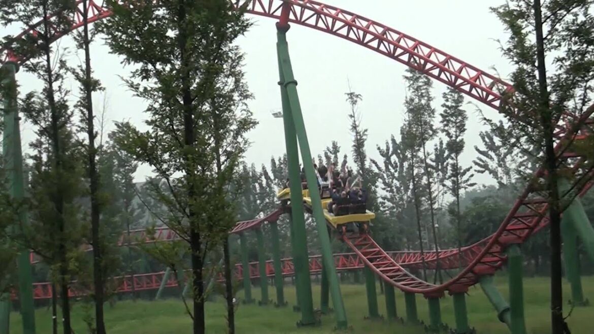 Chinese Intamin Mega-Lite Roller Coaster POV Fly Over Mediterranean Happy Valley Chengdu