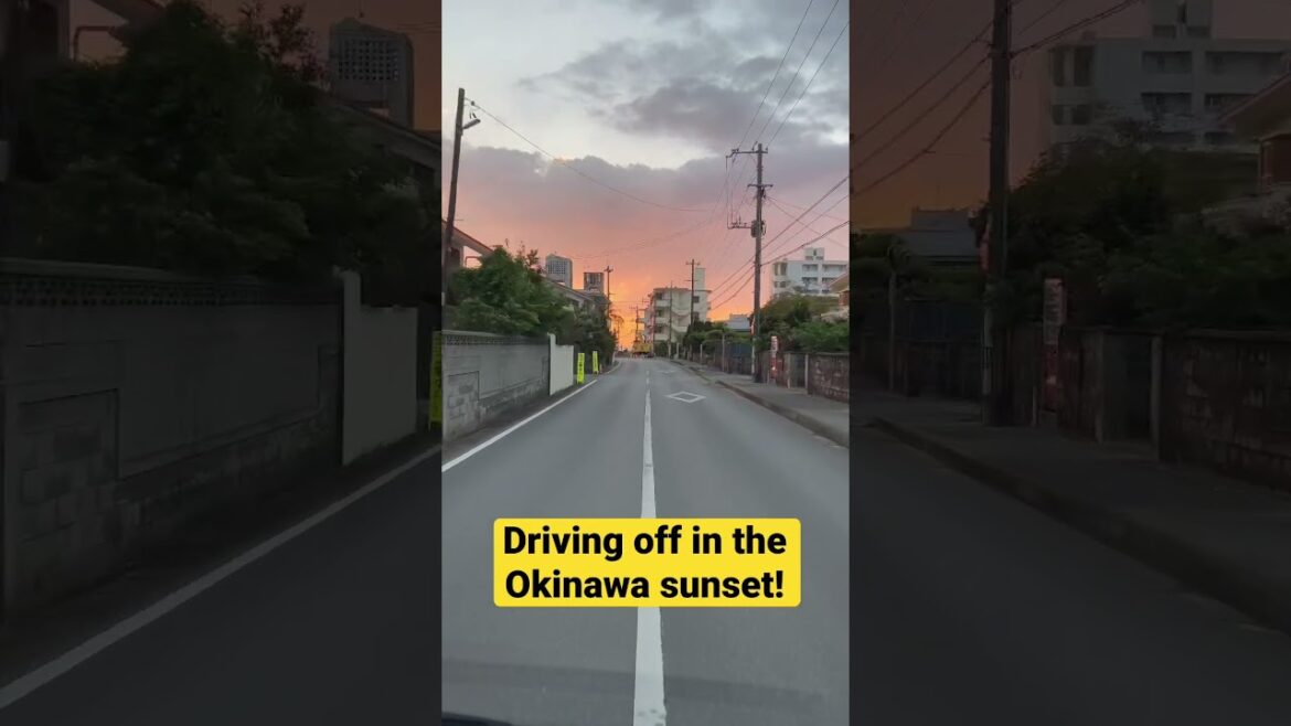 Driving off in the Okinawa sunset
