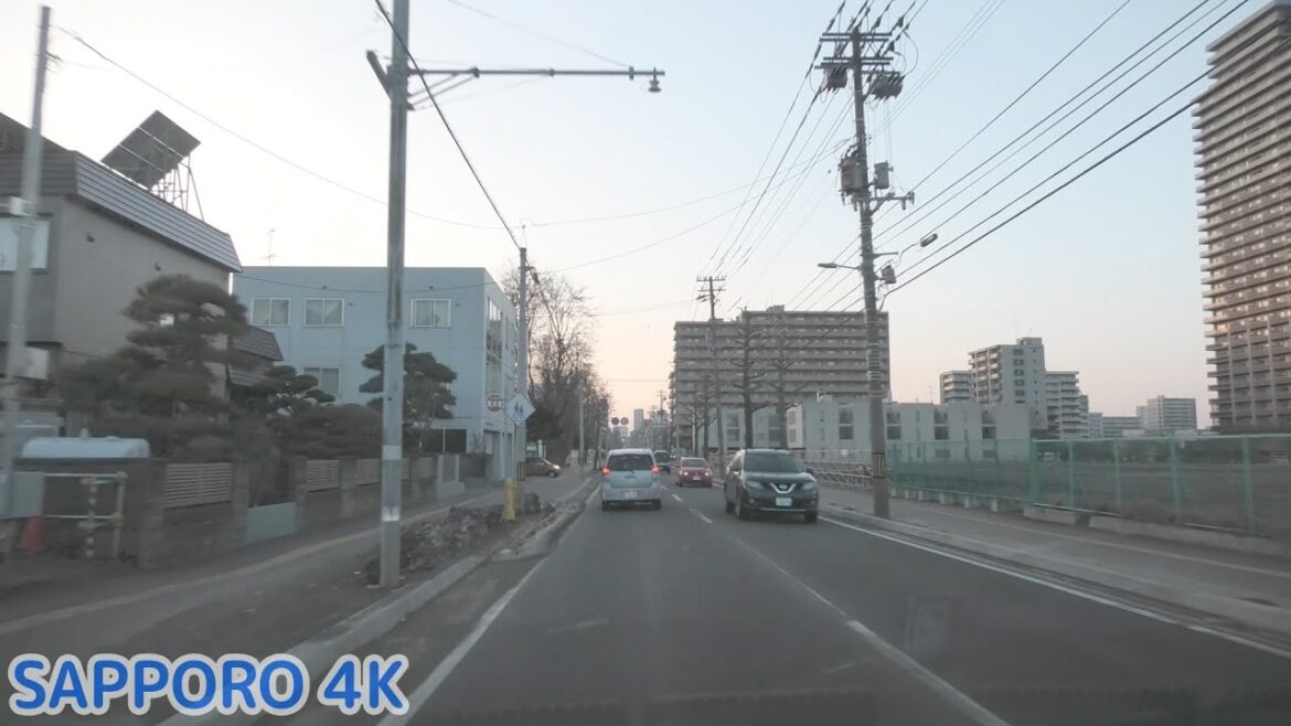 東北通 → 月寒通 [ #札幌市 4K/30p 車載動画 全線ドライブ2023] Japan Drive Hokkaido Sappro city road