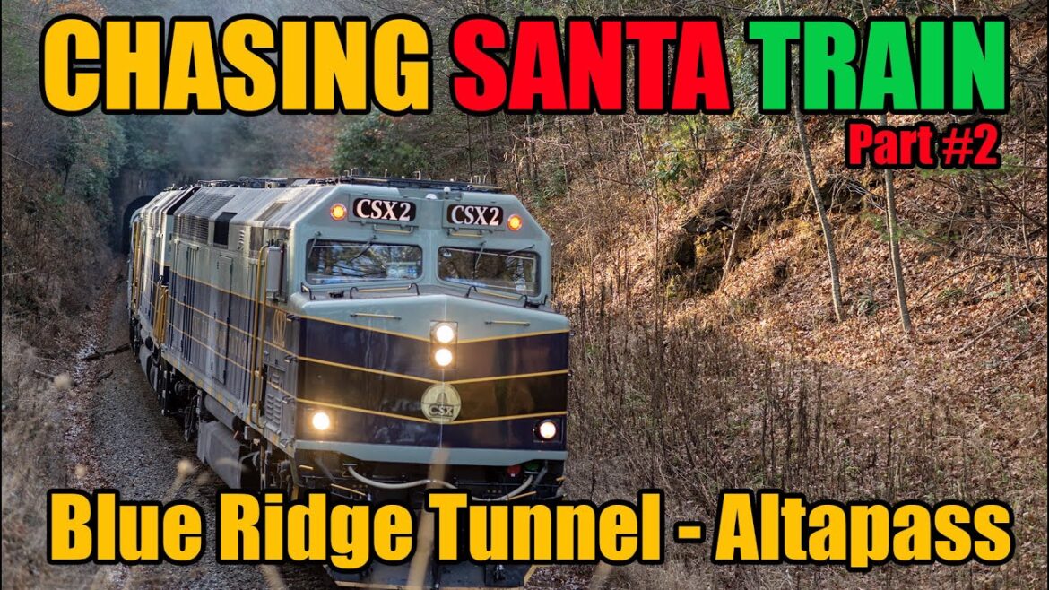 Chasing CSX Santa Train as it passes north through Blue Ridge Tunnel to Kingsport, TN Part 2