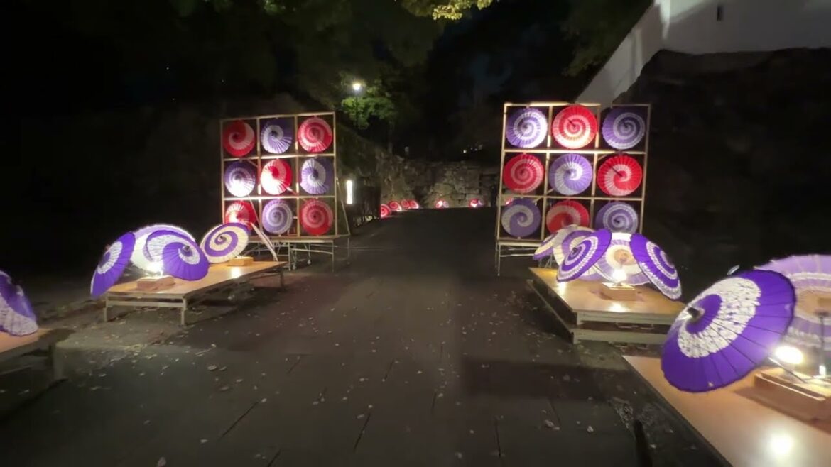 4K 期間限定　福岡　北九州　小倉ライトシンフォニーの散歩　Kokura Light Symphony, Walking Tour, Fukuoka, Japan